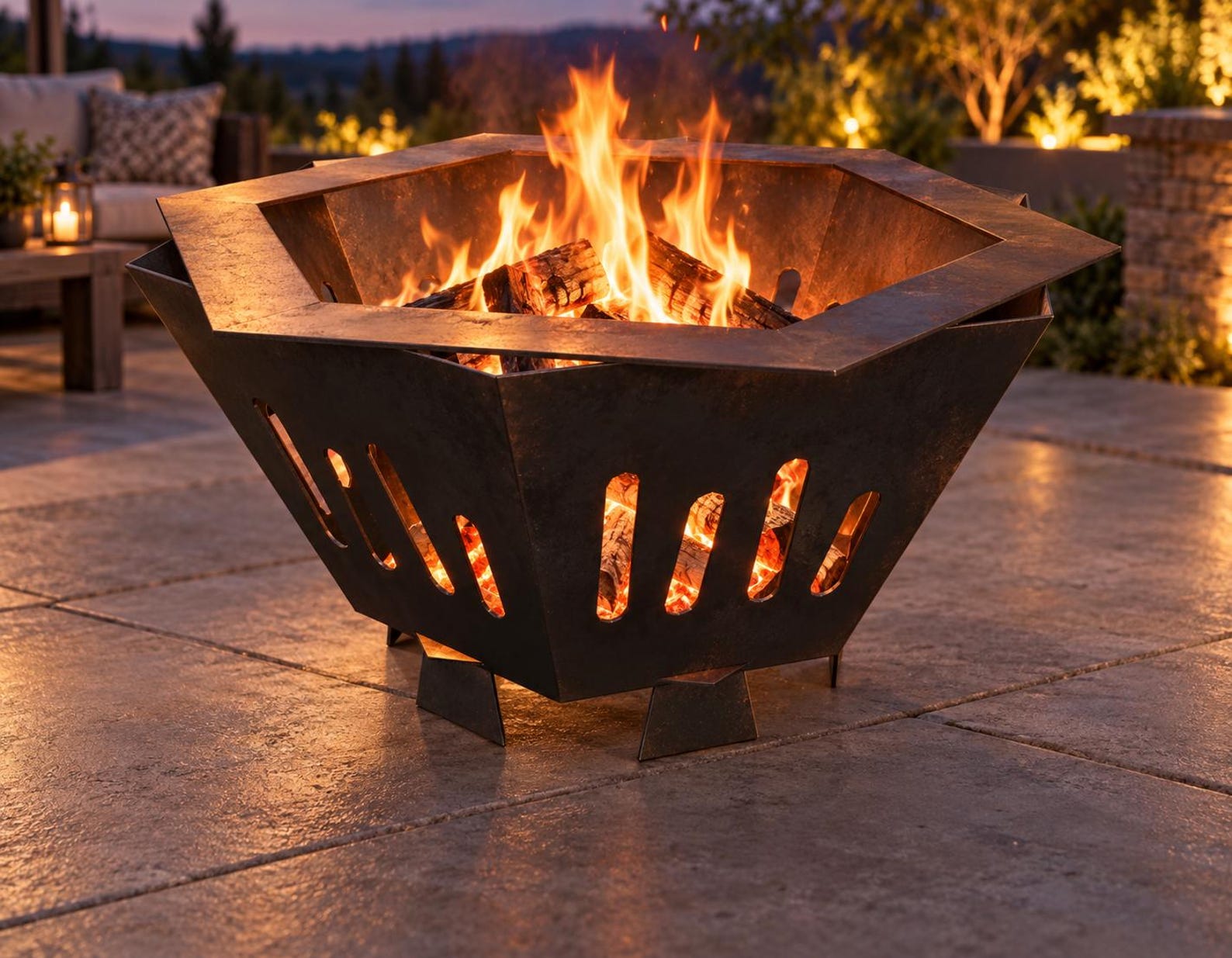 Hexagon Fire Pit DXF Bundle | 4 CNC Plasma Designs, Svg Files & PDF Plans