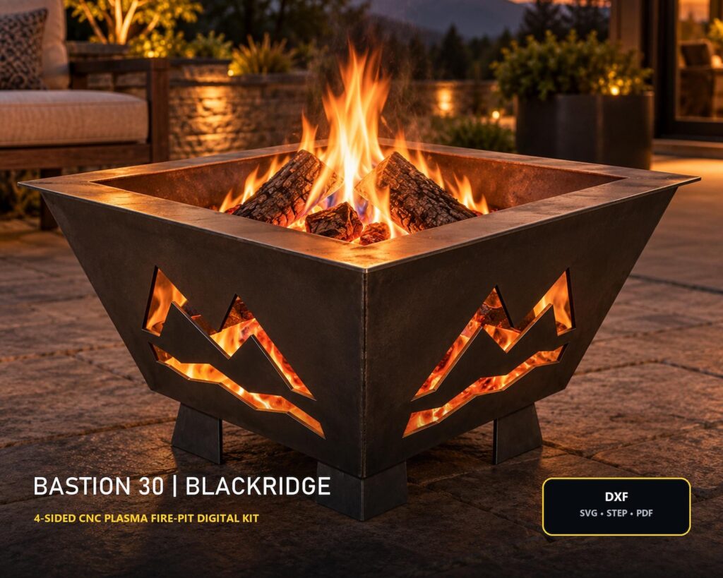Mountain Fire Pit DXF Plans | CNC Plasma Cut Files, Svg, Step & PDF Guide