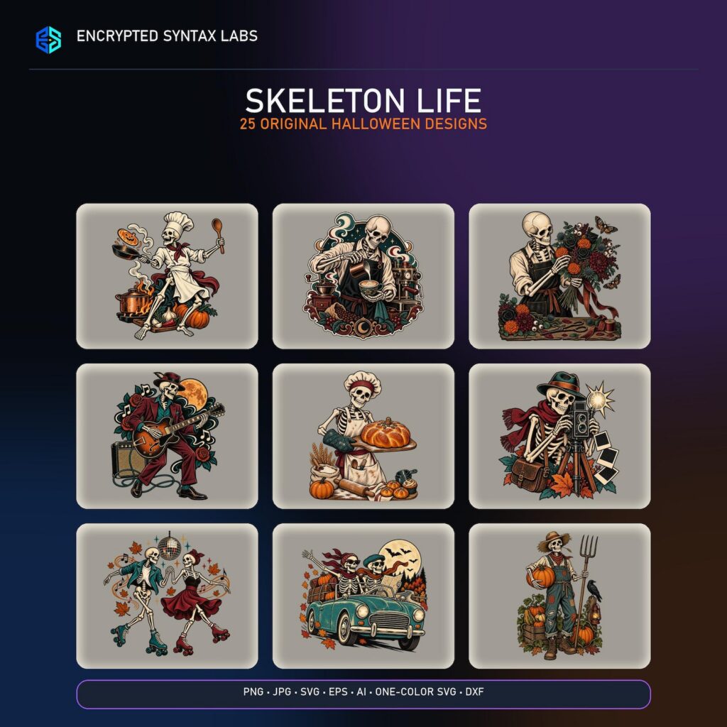 25 Skeleton Halloween Designs