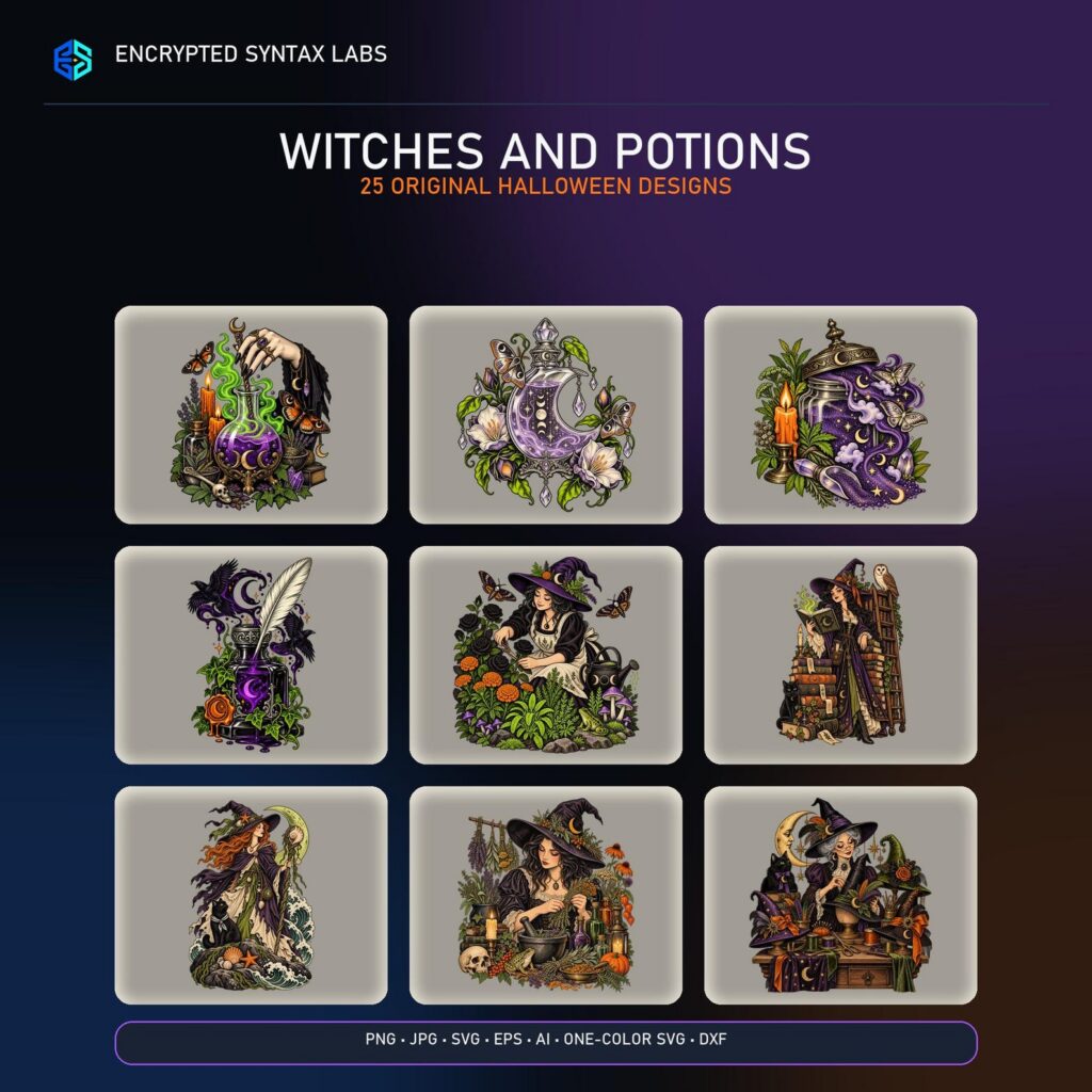 25 Witch and Potion SVG Designs