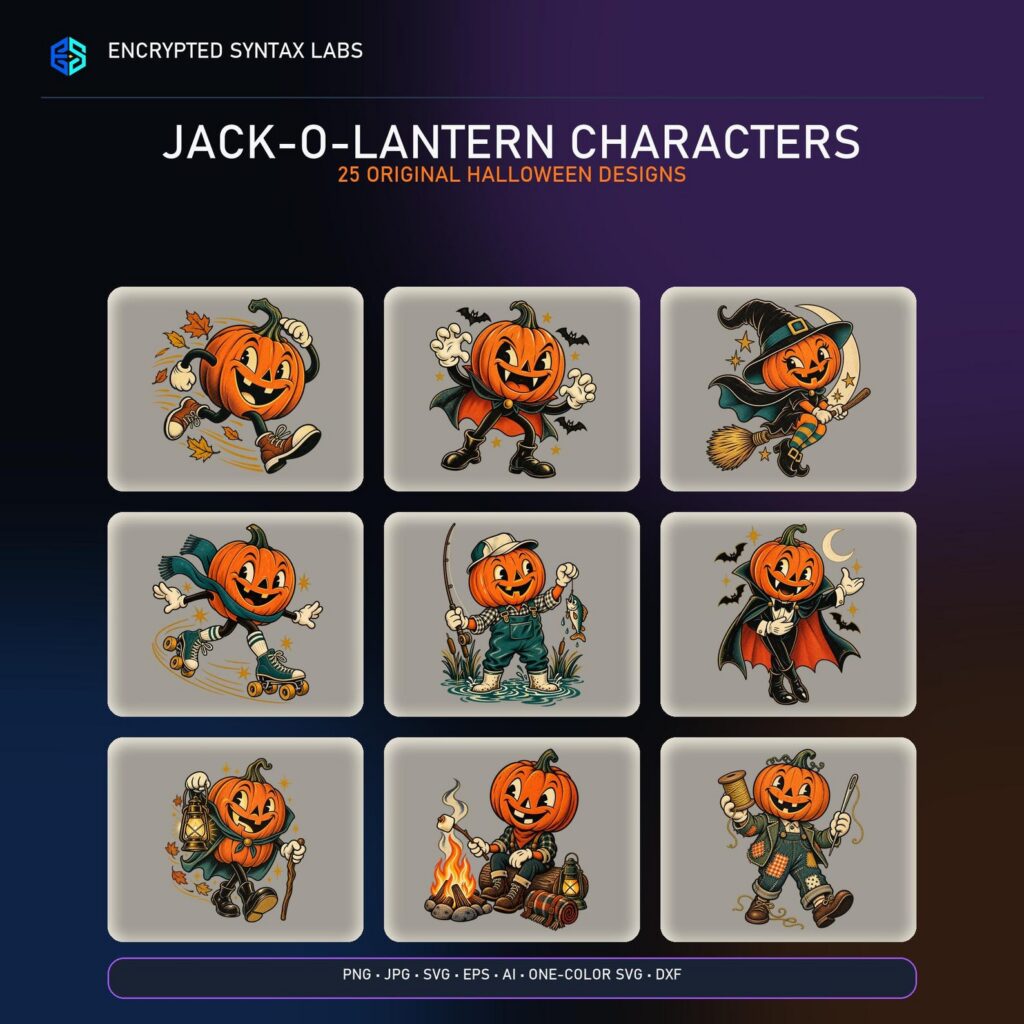 25 Jack-o-Lantern SVG Designs