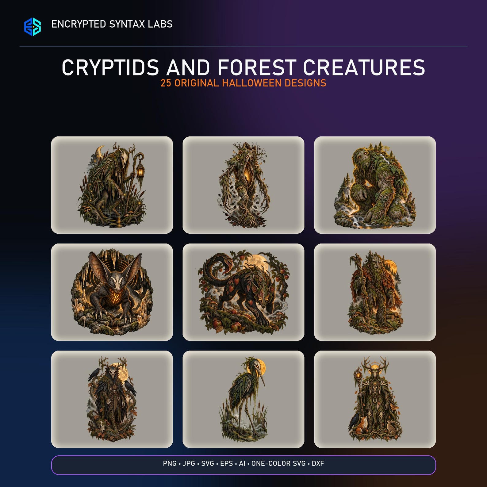 25 Cryptid and Forest SVG Designs