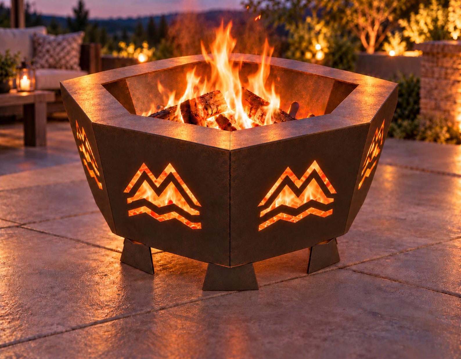Hexagon Fire Pit DXF Bundle | 4 CNC Plasma Designs, Svg Files & PDF Plans - Image 2
