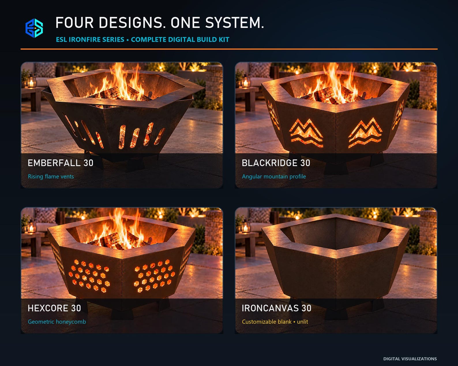 Hexagon Fire Pit DXF Bundle | 4 CNC Plasma Designs, Svg Files & PDF Plans - Image 5