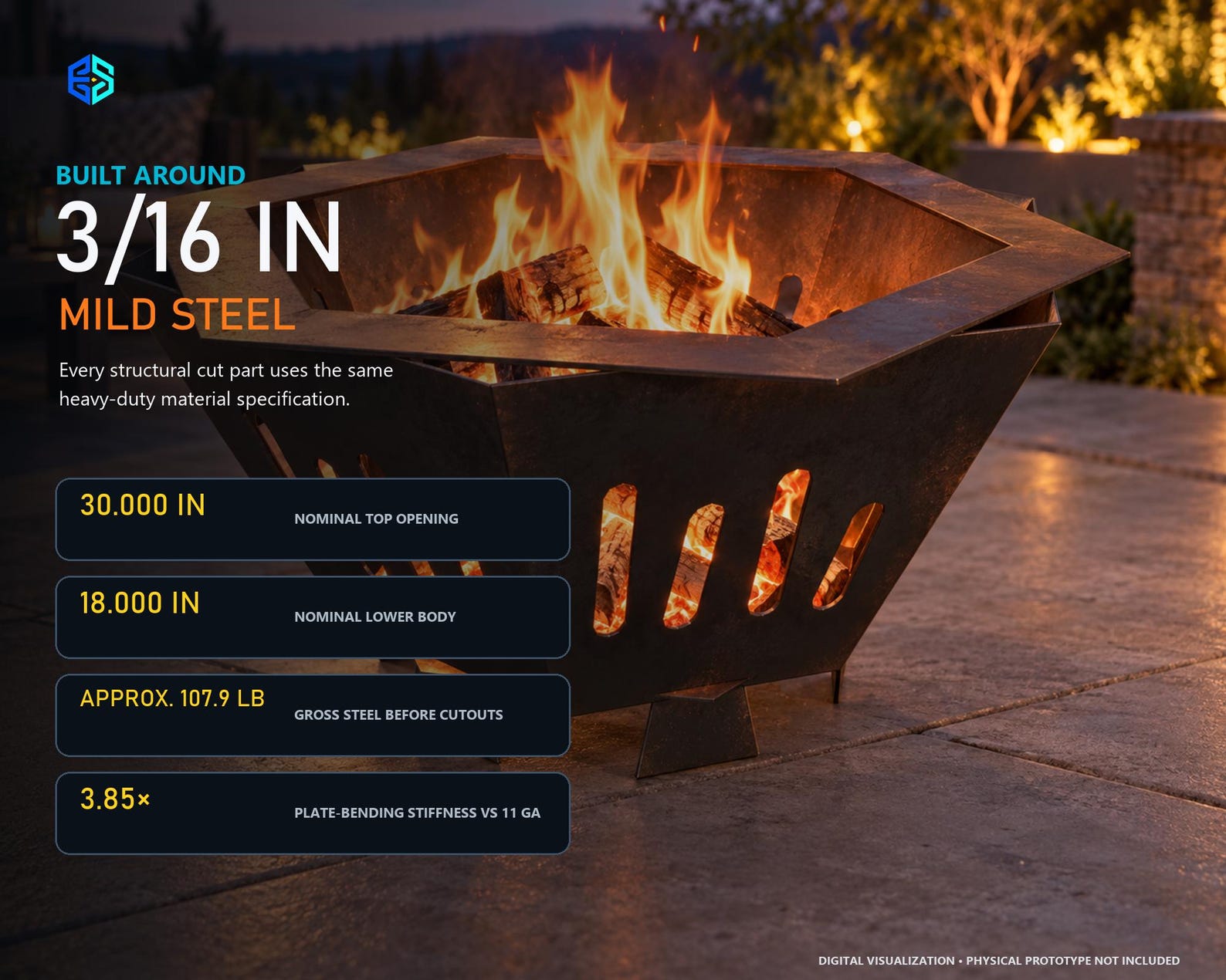 Hexagon Fire Pit DXF Bundle | 4 CNC Plasma Designs, Svg Files & PDF Plans - Image 8