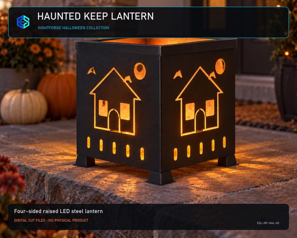 Halloween Haunted House Lantern Dxf | Plasma Cut Files, Svg Eps and Pdf Guide