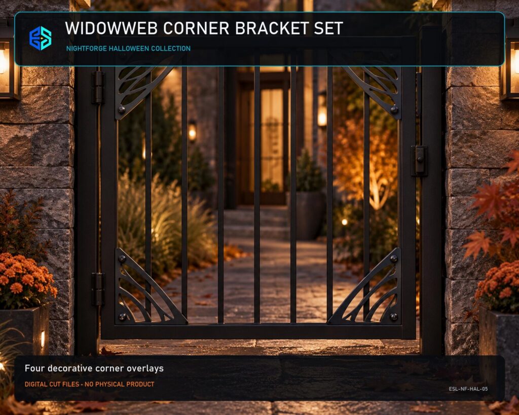 Spiderweb Corner Bracket Dxf Set | Halloween Plasma Cut Files and Pdf Guide