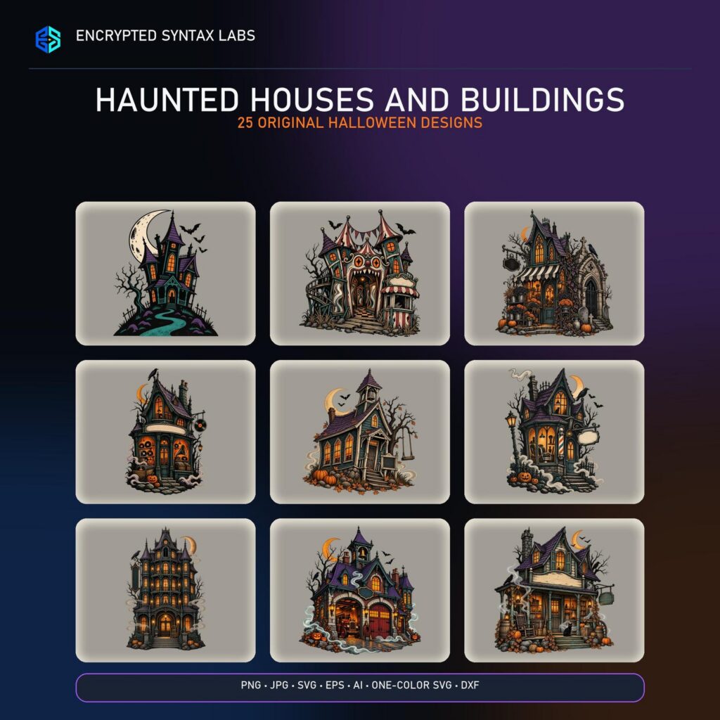 25 Haunted House SVG Designs