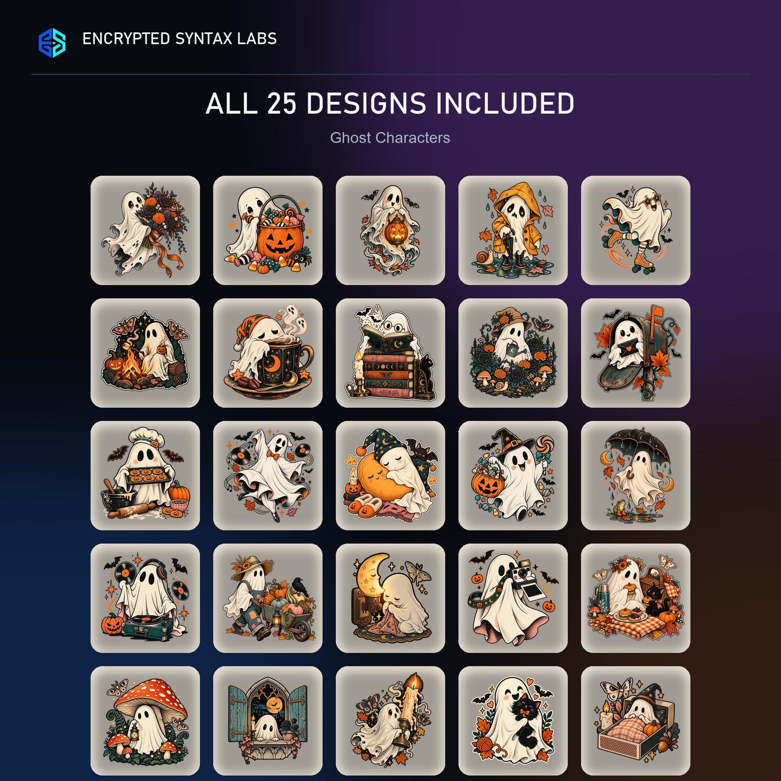 25 Ghost Character SVG Designs - Image 2